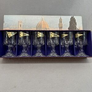 Royal Crystal Rock RCR Crystal Liqueur Glasses Set 6 Boxed Italy Sherry Cordial